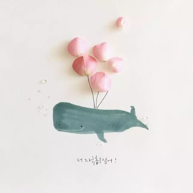 一組創(chuàng)意花瓣插畫，小清新唯美手繪插畫