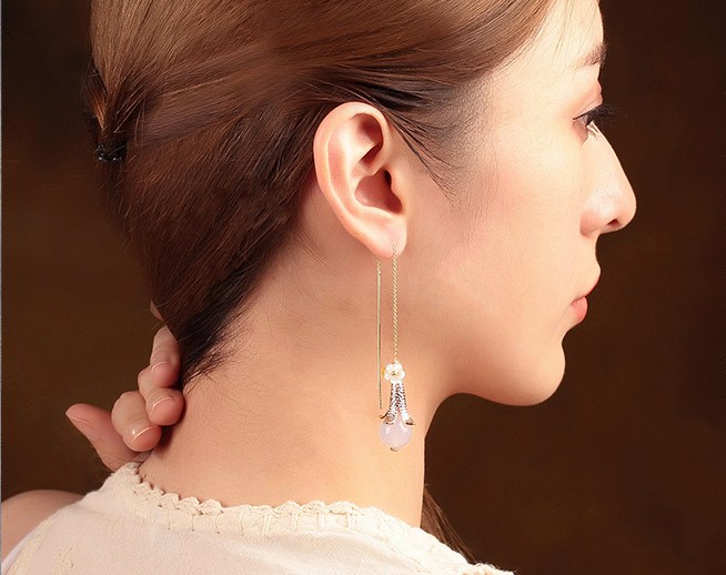 雅露氣質(zhì)耳環(huán)，小清新耳線氣質(zhì)首飾