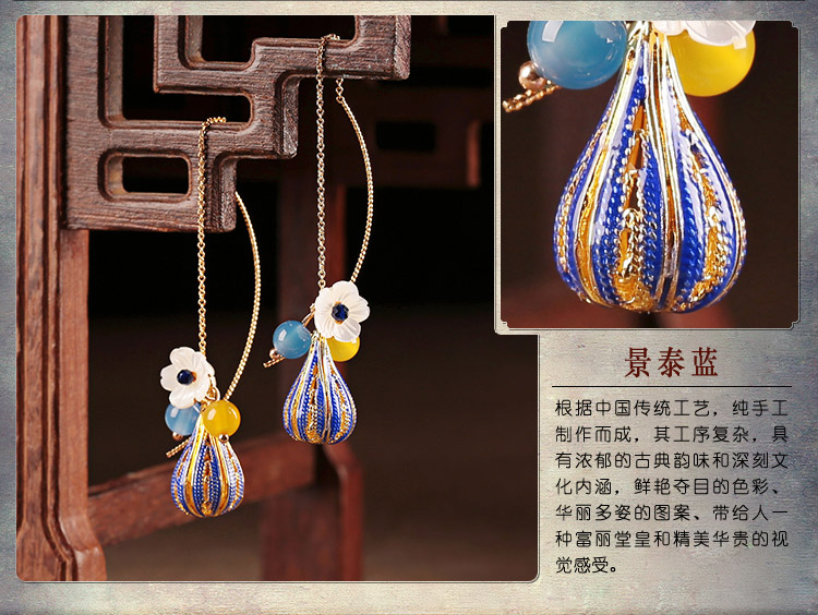 麗晴優(yōu)雅氣質(zhì)耳線耳環(huán)，古風小清新首飾