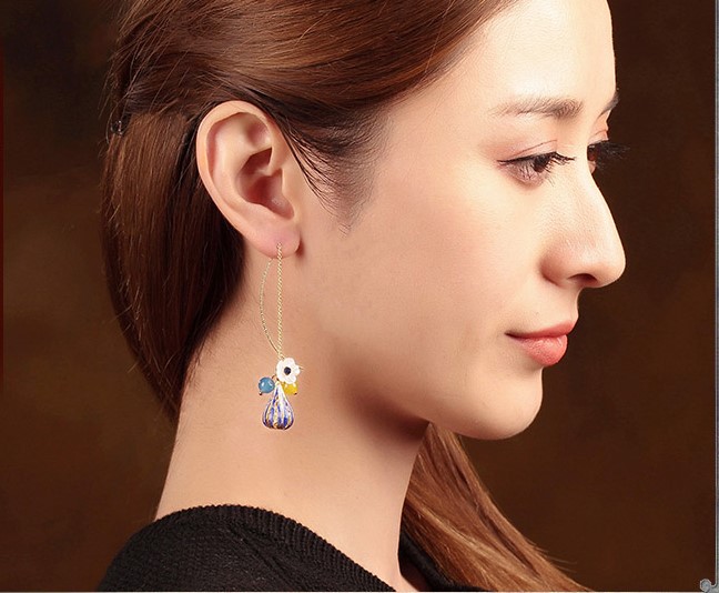 麗晴優(yōu)雅氣質(zhì)耳線耳環(huán)，古風小清新首飾