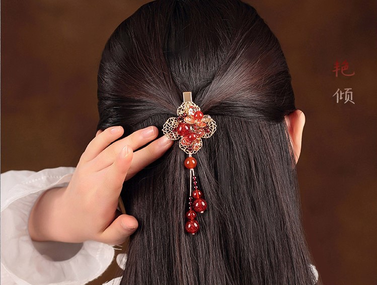 艷傾古風琉璃發(fā)夾，嬌美福連文苑頭飾