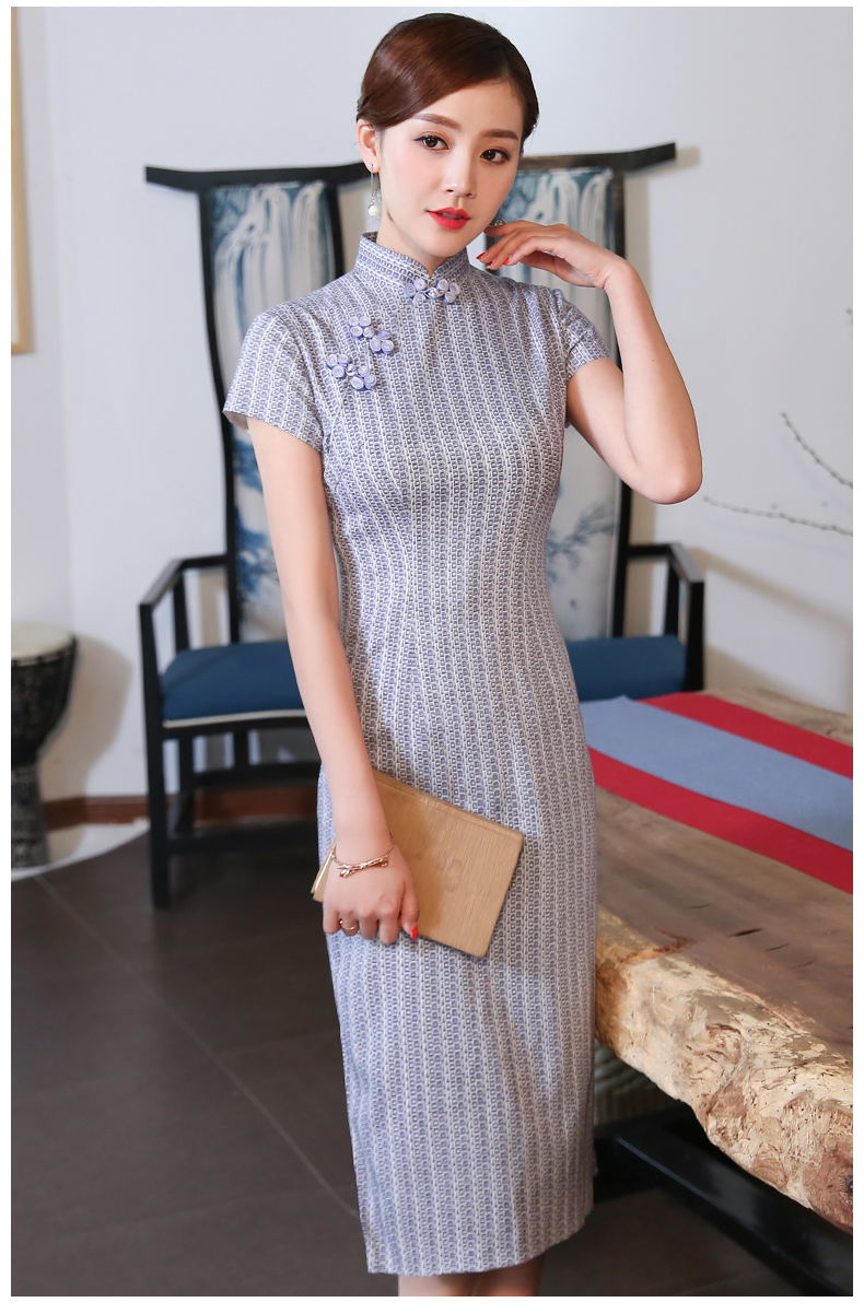 素雅民國風旗袍，時尚復古旗袍裙