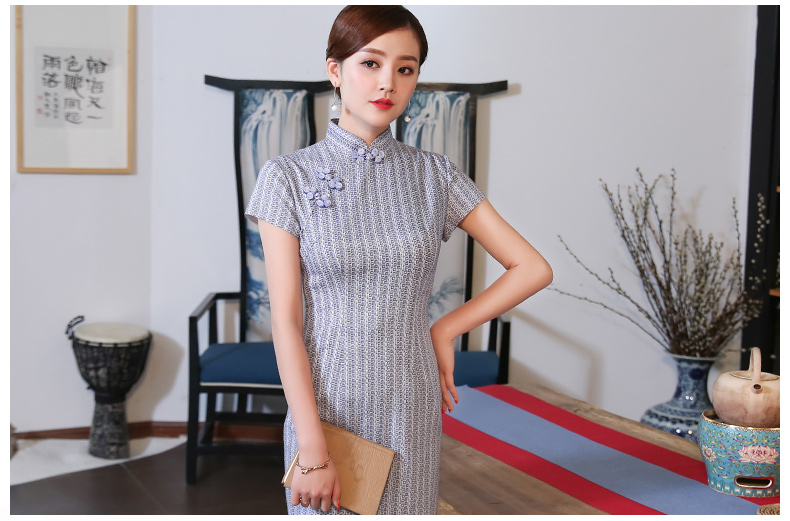 素雅民國風旗袍，時尚復古旗袍裙