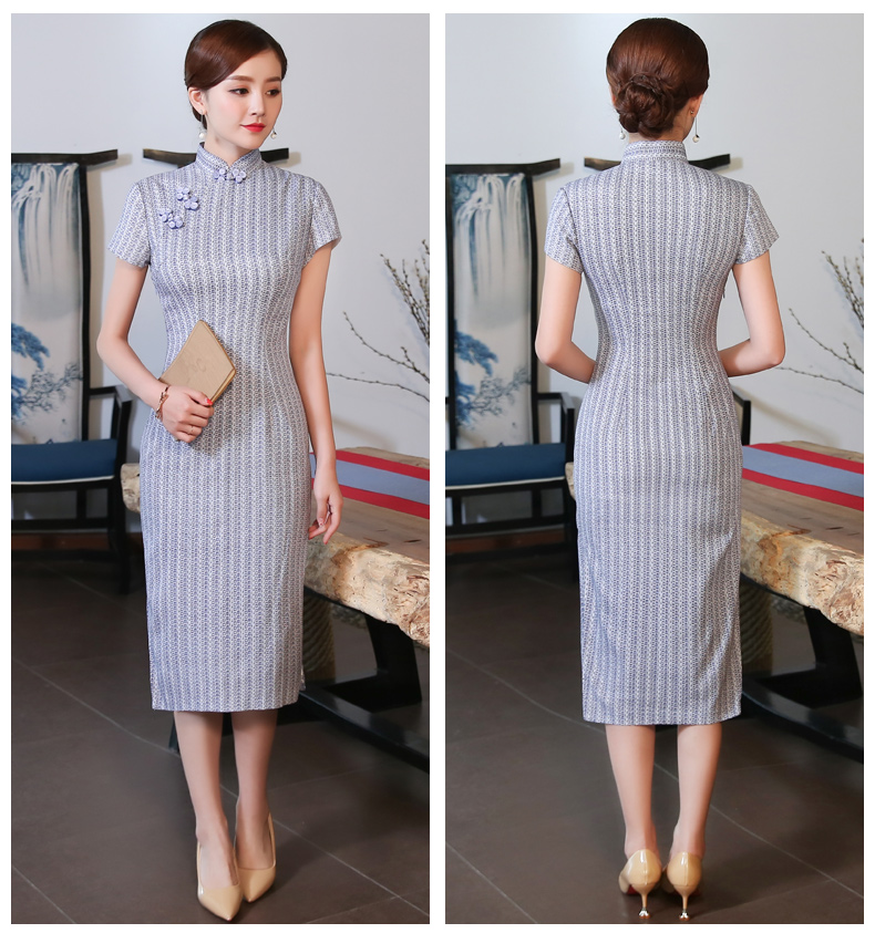 素雅民國風旗袍，時尚復古旗袍裙