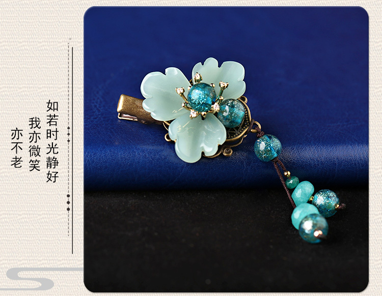 復古風葉子發(fā)夾，素雅氣質頭飾