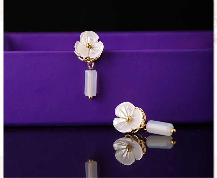 簡約花朵耳釘，少女個性氣質(zhì)耳環(huán)首飾