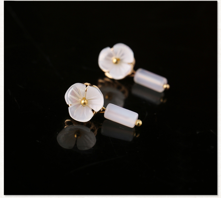 簡約花朵耳釘，少女個性氣質(zhì)耳環(huán)首飾
