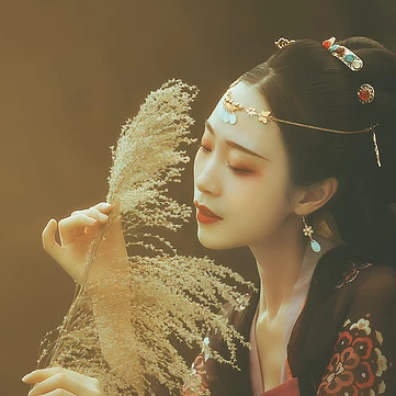 古典少女帶團(tuán)扇女生頭像，唯美古風(fēng)真頭像