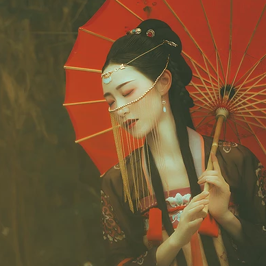 古典少女帶團(tuán)扇女生頭像，唯美古風(fēng)真頭像