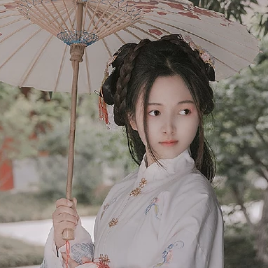 甜美可愛帶傘團(tuán)扇女生頭像，唯美古風(fēng)真人頭像