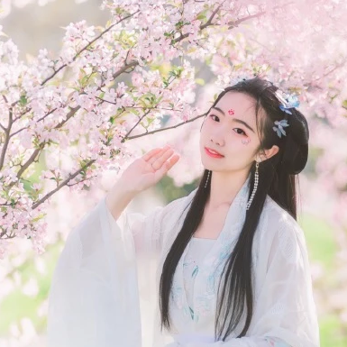 海棠花開女生頭像，唯美古風(fēng)真人頭像