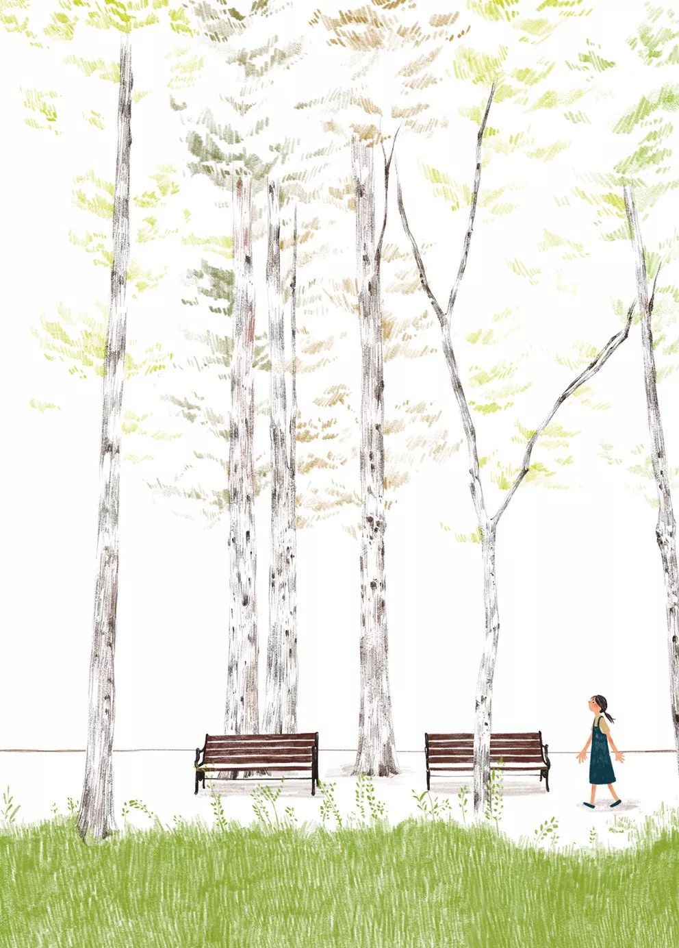 一組小清新彩鉛插畫，唯美的色彩世界!