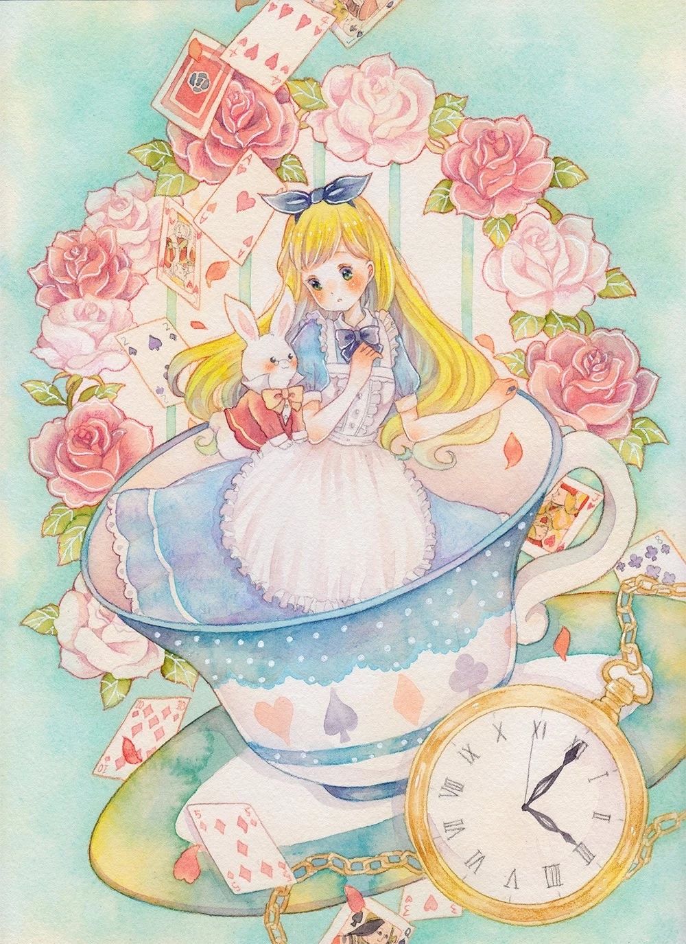 一組少女風(fēng)的日系水彩插畫(huà)：清新唯美萌妹紙