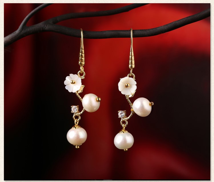 珍珠耳墜名媛耳環(huán)，氣質(zhì)簡約首飾