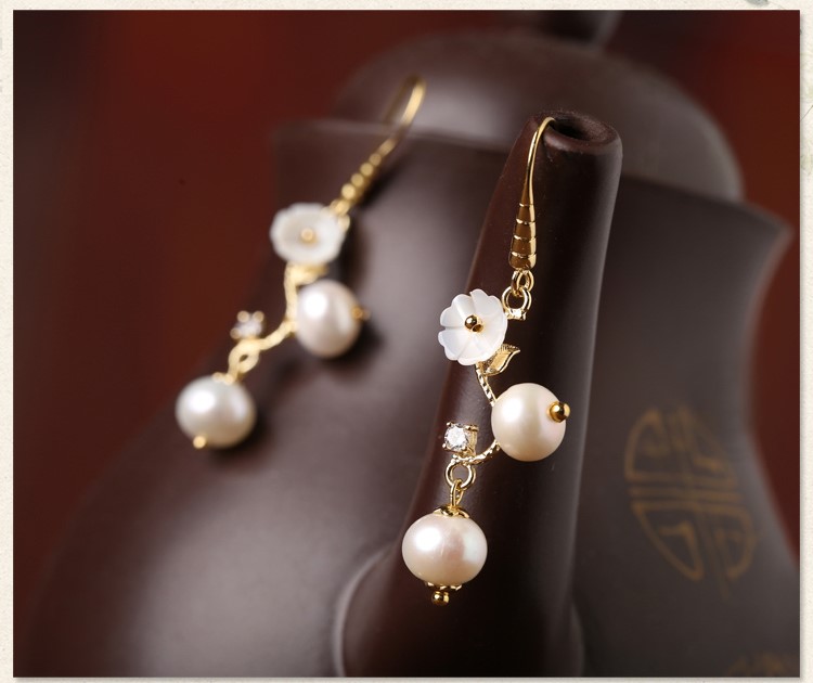 珍珠耳墜名媛耳環(huán)，氣質(zhì)簡約首飾