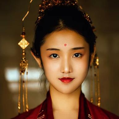 驚艷紅衣女生頭像，唯美古風(fēng)真人頭像