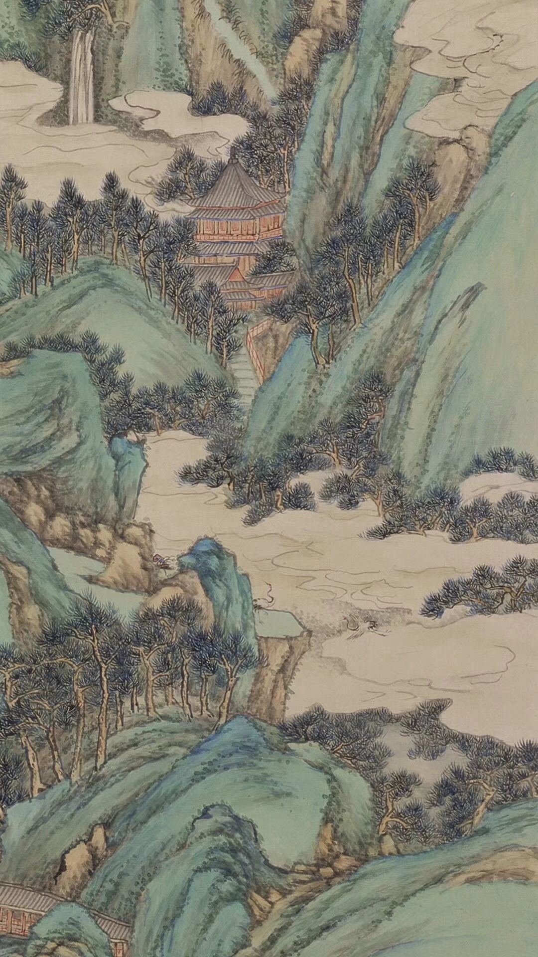 盎然春色的《仙境春長圖》：青綠山水生機無限