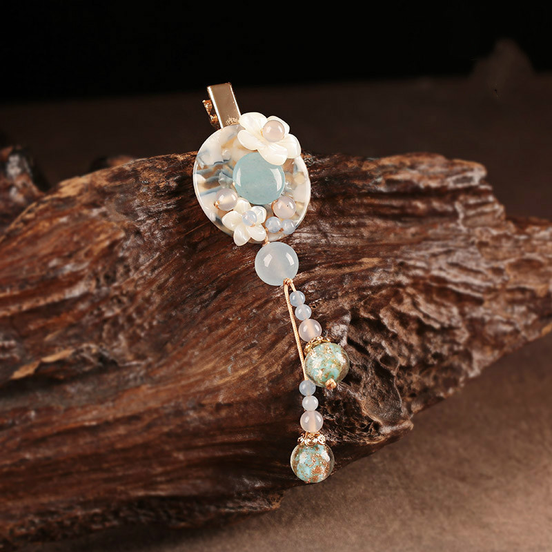 仙雅古風發(fā)夾，清新潔白頭飾