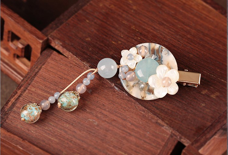 仙雅古風發(fā)夾，清新潔白頭飾