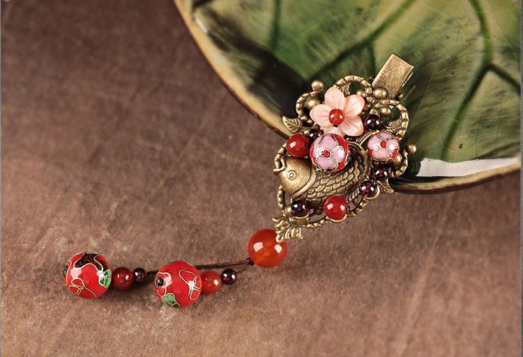 魚漫芳華發(fā)夾：古典福連文苑頭飾