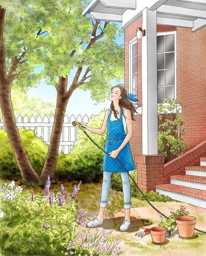 水彩插畫：一個人的愜意時光