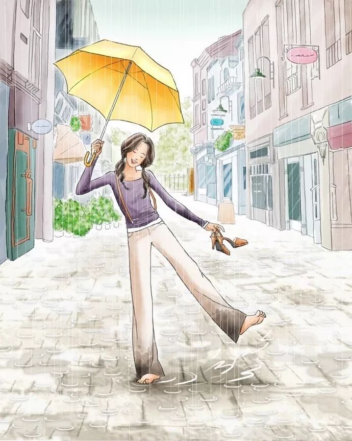 水彩插畫：一個人的愜意時光