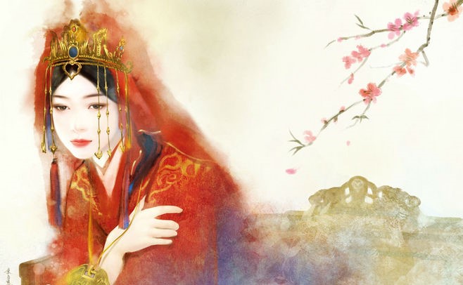 6張唯美古風(fēng)圖片：一襲紅衣、披妝待嫁