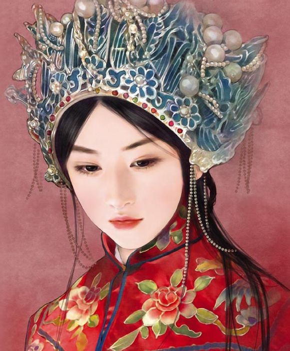 6張唯美古風(fēng)圖片：一襲紅衣、披妝待嫁