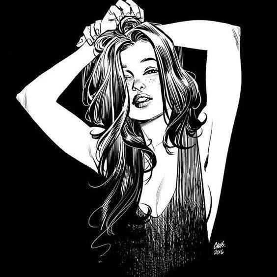 9款性感的黑白女郎插畫，嫵媚的美!