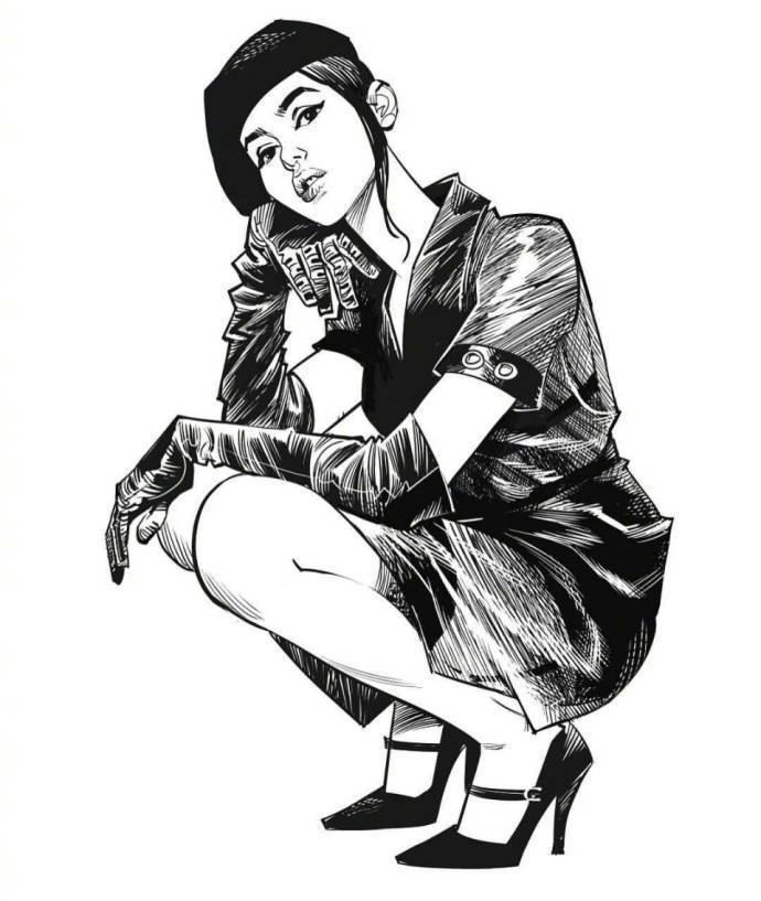 9款性感的黑白女郎插畫，嫵媚的美!