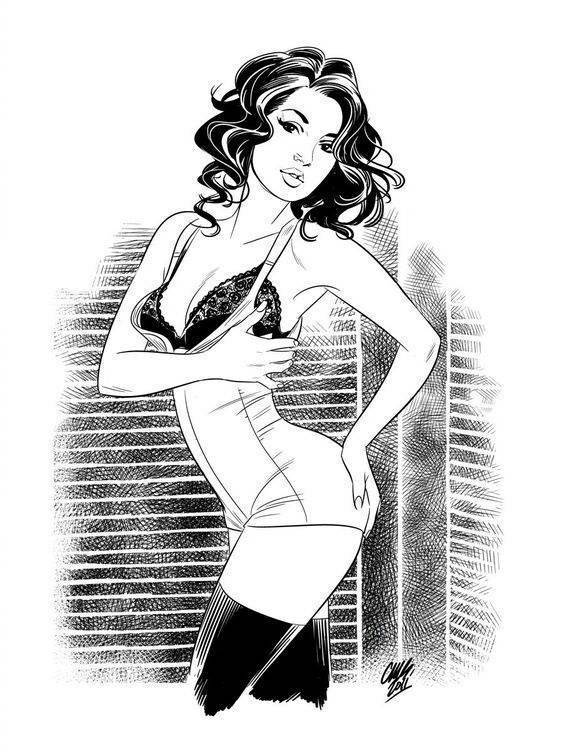 9款性感的黑白女郎插畫，嫵媚的美!