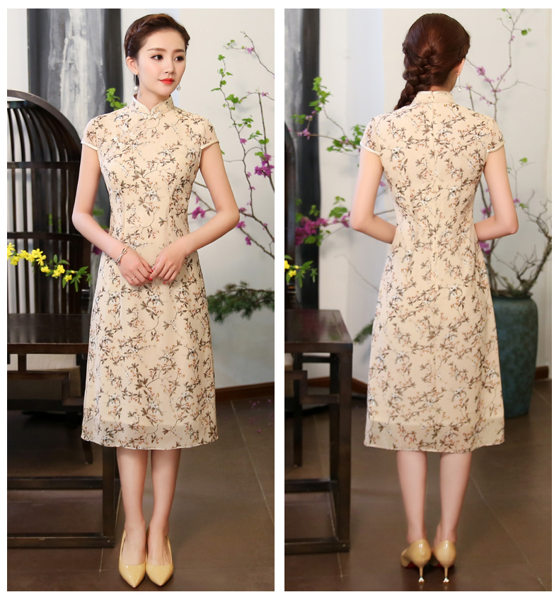 田園風(fēng)花聚旗袍，小碎花風(fēng)情旗袍裙!