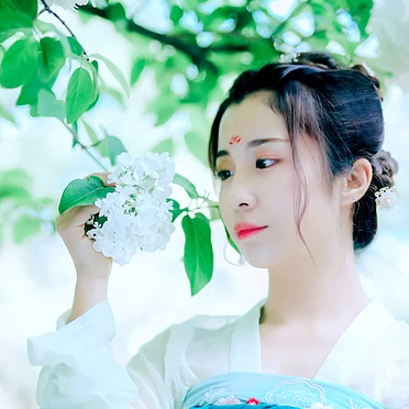 清新繡球花女生頭像，唯美古風(fēng)真人頭像