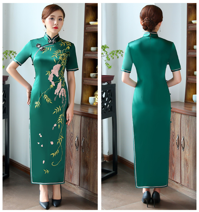 槐樹(shù)花旗袍，會(huì)呼吸的花香旗袍裙