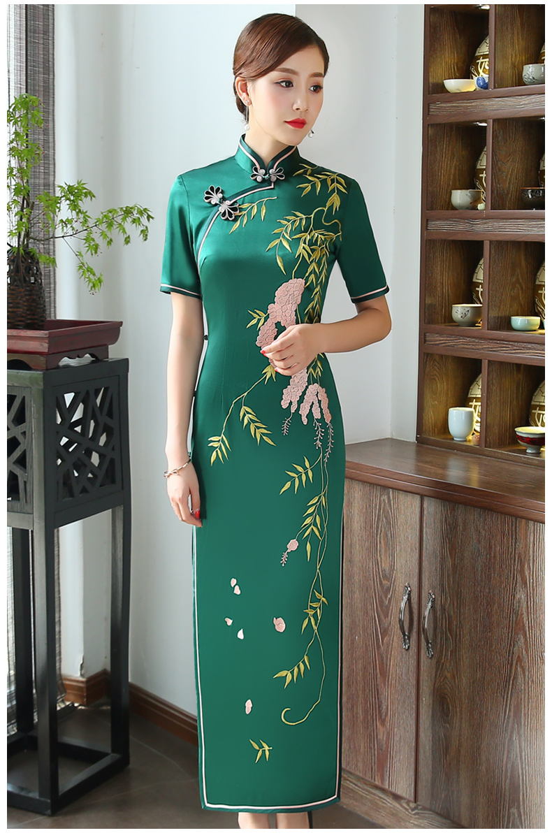 槐樹(shù)花旗袍，會(huì)呼吸的花香旗袍裙