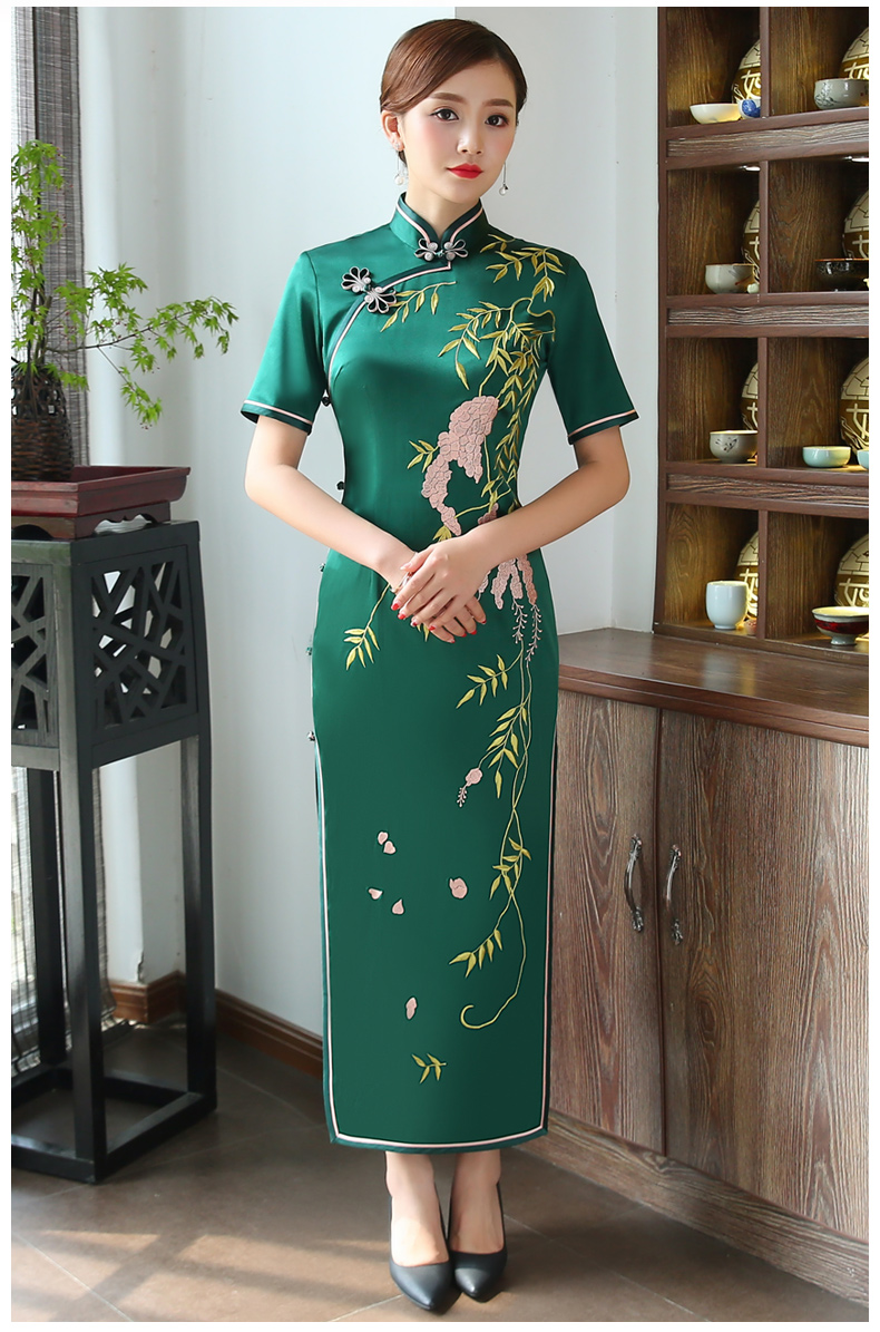 槐樹(shù)花旗袍，會(huì)呼吸的花香旗袍裙