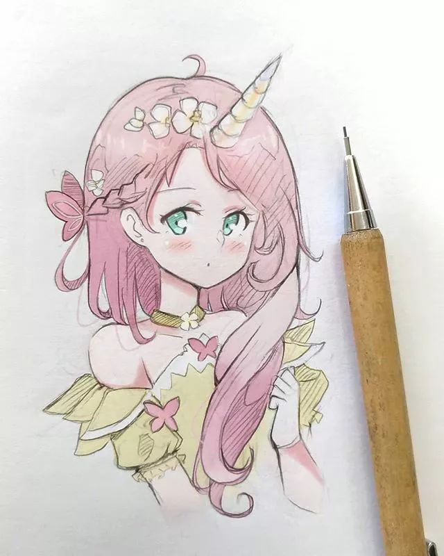 清新可愛美少女插畫，萌化你的心！