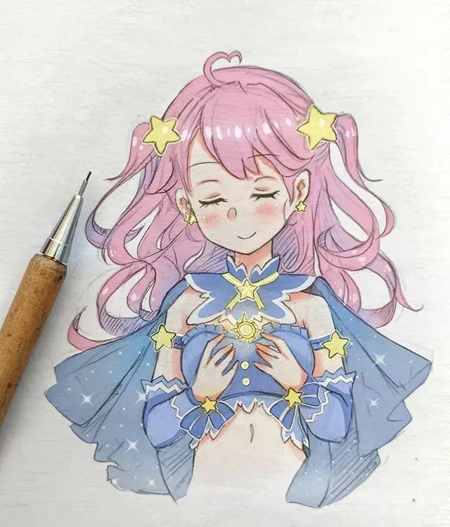 清新可愛美少女插畫，萌化你的心！