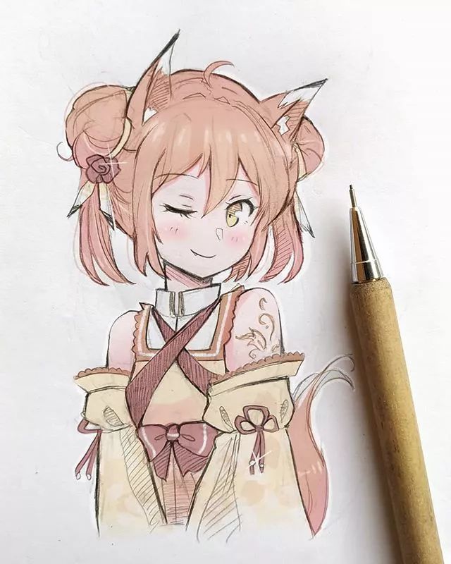 清新可愛美少女插畫，萌化你的心！