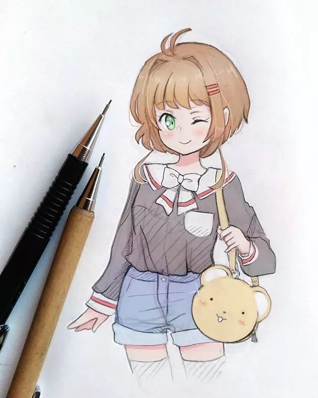 清新可愛美少女插畫，萌化你的心！