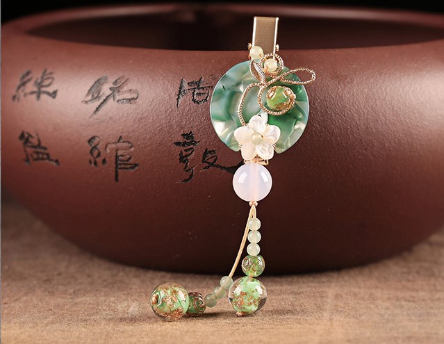 翠雨煙蒙發(fā)夾，文藝典雅頭飾