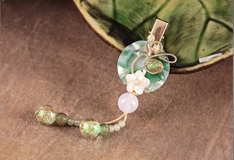 翠雨煙蒙發(fā)夾，文藝典雅頭飾