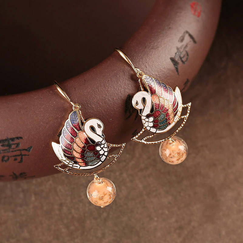 靜緣鴛鴦耳環(huán)，古典美好寓意首飾