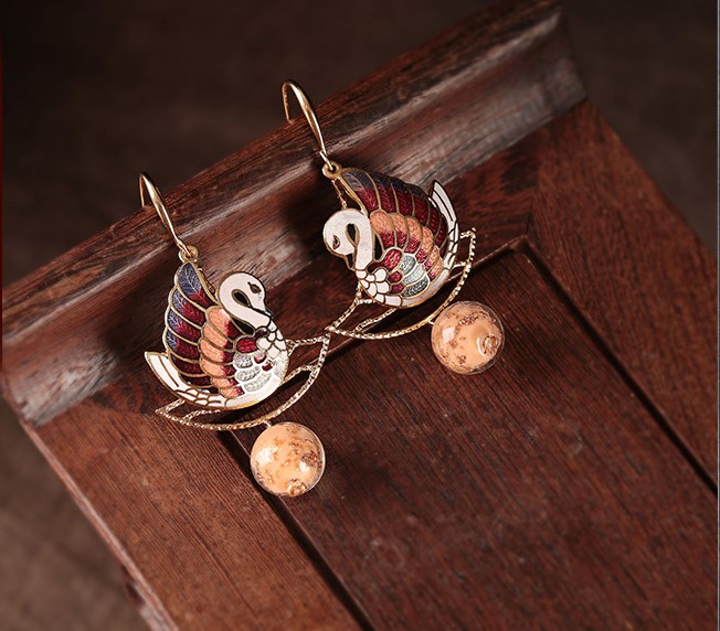 靜緣鴛鴦耳環(huán)，古典美好寓意首飾