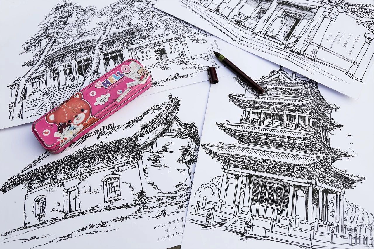 用繪畫記錄寺廟建筑：愛上了山西的古建筑
