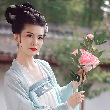 牡丹花女生頭像，唯美古風(fēng)真人頭像