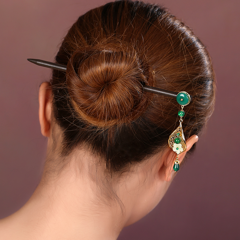 瑪瑙流蘇步搖，古典古風(fēng)簪子頭飾