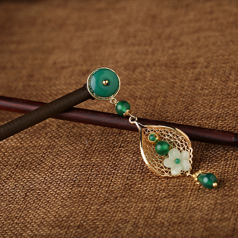 瑪瑙流蘇步搖，古典古風(fēng)簪子頭飾