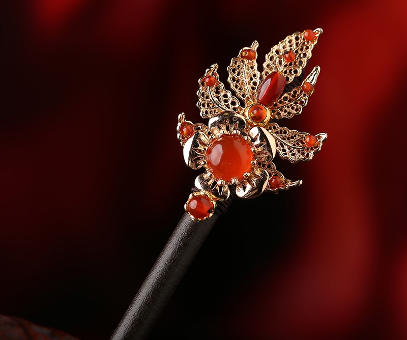 耀眼金色發(fā)簪，古風氣質(zhì)頭飾