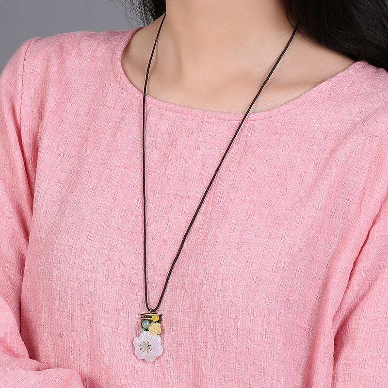 古風(fēng)花朵鎖骨鏈，竊瑩榮亭項鏈